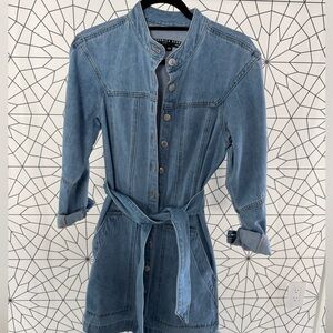 Veronica Beard Jeans Denim Shirt Dress – Belted Button Front